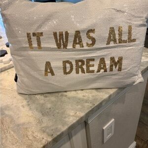 White Sequin Pillow It Was All A Dream Biggie Pillow Oliver Gal